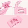 Didder 4 Pack Pink Flat Hair Claw Clips for Women