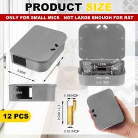 Qualirey 12 Pcs Mouse Bait Stations Mouse Stations with Keys Traps, Keeps Children and Pets Indoor and Outdoor, Only for Small Mice, Bait Not Included (Gray)