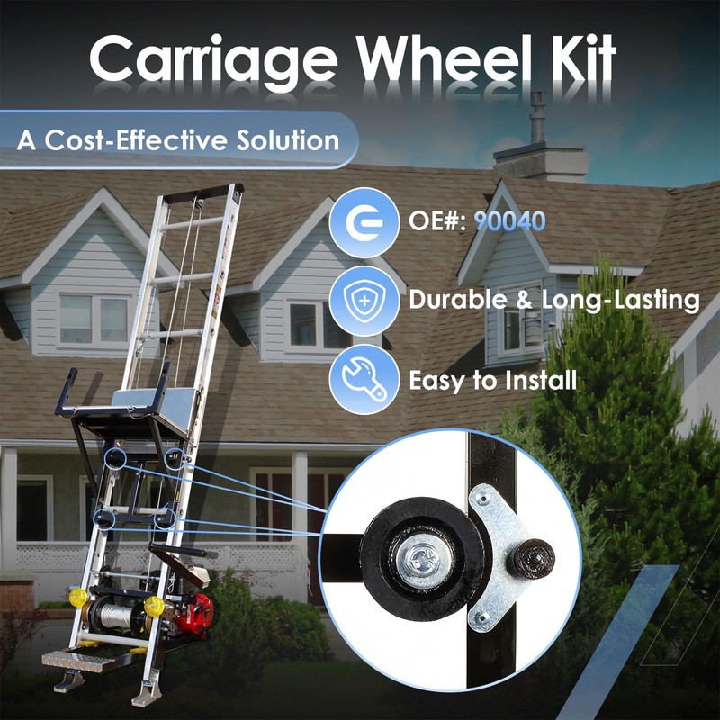 Roofing Hoist Carriage Wheel Kit, Compatible With TranzSporter TP250 TP400