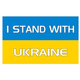 I Stand With Ukraine Flag Vinyl Decal Sticker 8x5 by Awareness Vinyl