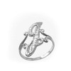 LA BLINGZ Sparkle-Cut Letter Initial Script Ring In Sterling Silver