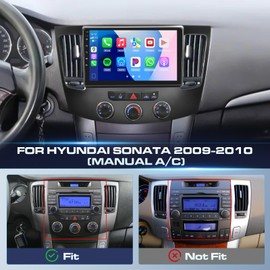 【Upgrade Cooling】 Fecimodiv [2+64G] Car Radio for Hyundai Sonata 2009 2010 (Manual A/C) with Wireless CarPlay Android Auto, 9" Touch Screen for Sonata Stereo with WiFi GPS Bluetooth AHD Backup Camera