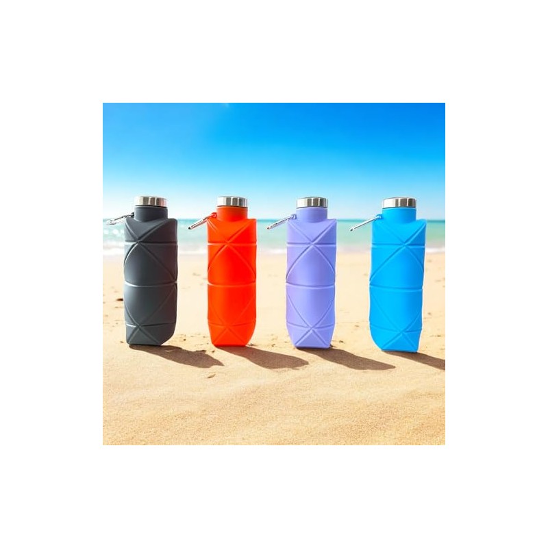 Botella de Agua Plegable de Silicona Set de 3 Piezas