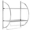 Tangkula Wall Mount 2 Tier Bathroom Shelf with Bars, 18"