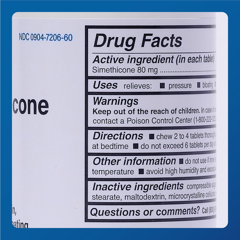 MAJOR Simethicone Gas Relief 80 mg - Anti Flatulence, Bloating