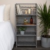 Household Essentials Woven Accent Shelf Black and White Paper Rattan