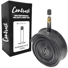 Contrast 26" Mountain Bike Inner Tube with Schrader Valve (Fits 26 x 1.75-26 x 2.10)