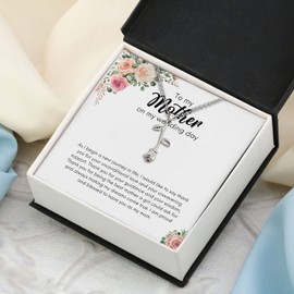 Bubble Hugs Mother of The Bride Necklace Silver Plated Rose - to My Mother On My Wedding Day - Relationship Jewelry for Mom Mama from Bride Pearl