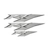 Silver Reflective Motorcycle Flat Plain Bike Decal Sticker Compatible with