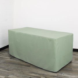 YOUR CHAIR COVERS - 6 ft. Fitted Polyester Tablecloth Rectangular Sage, Premium Wedding Table Cover
