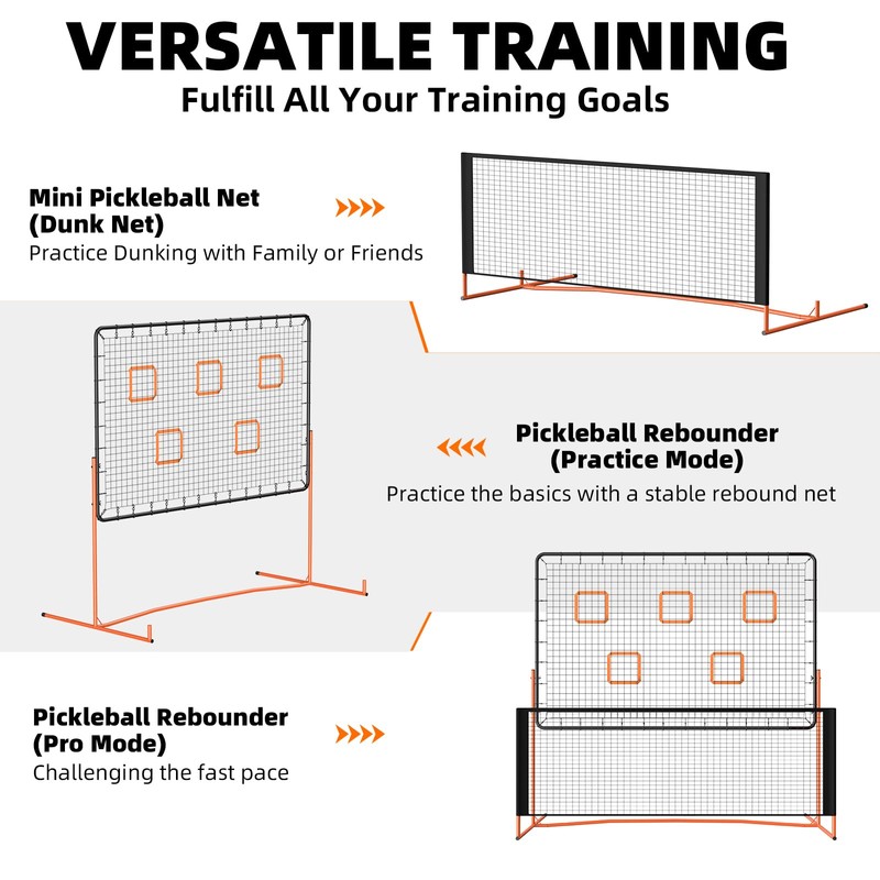 FAHKNS Pickleball Rebounder Training Equipment, Pickleball Rebound Net, for Single