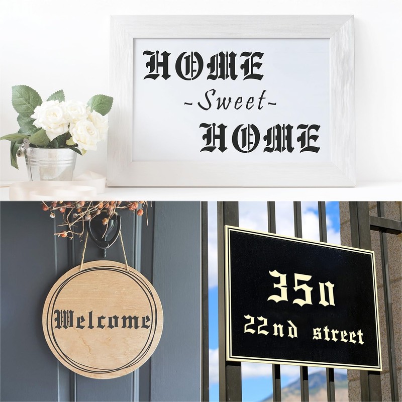 2 Inch Calligraphy Letter Stencils for Painting, 66 PCS Old