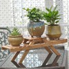 Wooden Standing Foldable 2-layered Potted Plant Flower Shelf Storage Rack