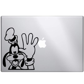 Goofy Waving Peeking Car Truck Vinyl Decal Sticker (Black, 6")