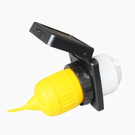 X-Haibei RV 30 Amp Power Inlet Plug, Black 125V NEMA L5-30R Plug, Female Twist Locking Connector with Weatherpoof Cover Boot for Camper Trailer(30 AMP, Black)