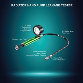 YISINIUTUO Universal Radiator Pressure Tester, Aluminum Automotive Cooling System Radiator Pressure Tester Tool,Pressure Test Pump with Pressure Gauge,Fit for Adapters for Various Car Models