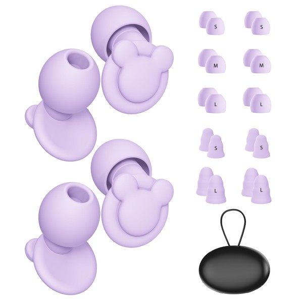 2 Pairs Ear Plugs for Sleep Noise Cancelling, Reusable Earplugs
