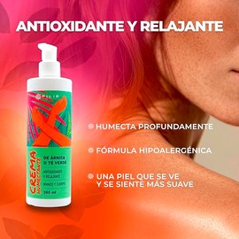 Crema Humectante de Árnica y Té Verde | Hidratación Profunda, Suaviza y Refresca la Piel | Aroma Natural y Uso Diario | 360 ml