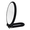 Danielle Folding Makeup Mirror with Handle/Stand, 10X Magnification, Midnight Matte