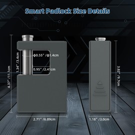 TenixLox Armored Security Lock for Containers, Fingerprint Release App and Key Heavy Duty Anti-Theft Lock for Garages, Carports and Basements