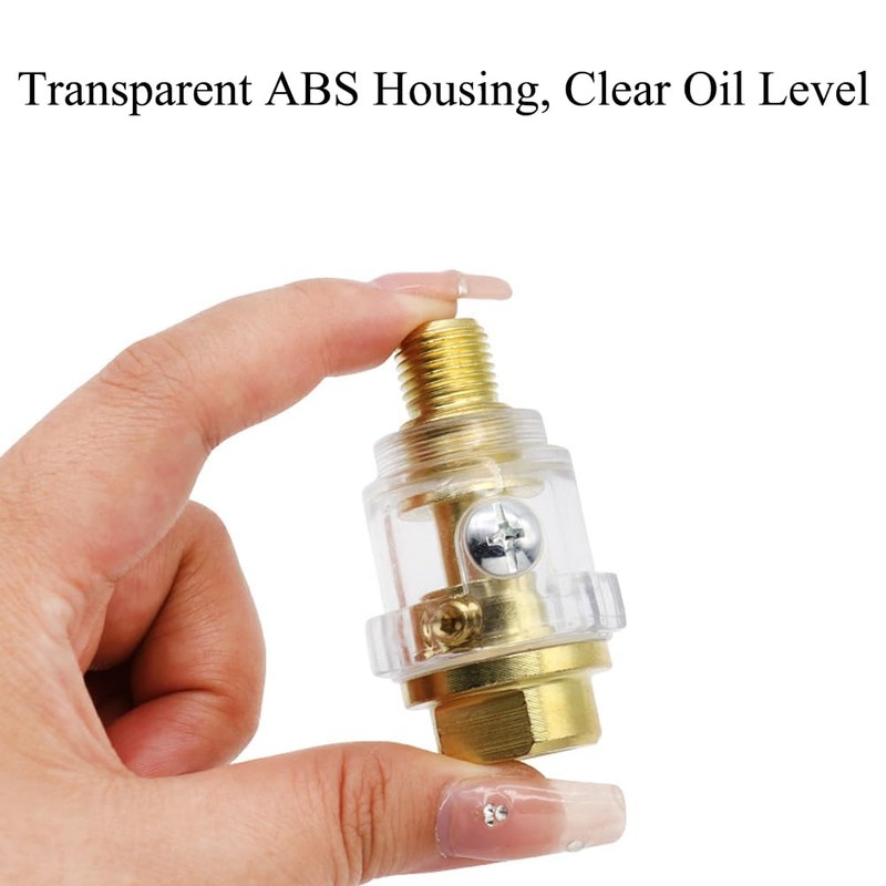 2 Pcs Compressor Air Oiler Lubricator, 1/4" NPT Mini Oiler