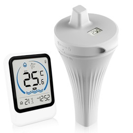 Wireless Pool Thermometer, IP68 Waterproof Pool Thermometer, Digital Floating Radio, Swimming Pool Thermometer, Water Thermometer, Digital Thermometer for Pools, Bathtubs, Swimming Pools, Aquarium