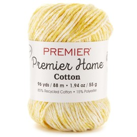 Premier Yarns Home Cotton Yarn, Ideal Knitting and Crochet Supplies, Made of Recycled Cotton, Worsted Weight, Sunshine Splash