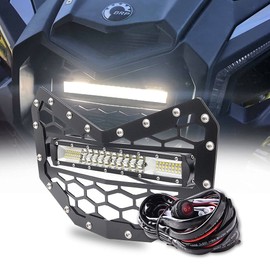 Chelhead Can AM X3 Grille with 11 INCH Slim Led Light Bar Combo Beam and Wiring Harness Compatible with Can-Am Maverick X3 2016 2017 2018 2019 2020 2021 2022 2023