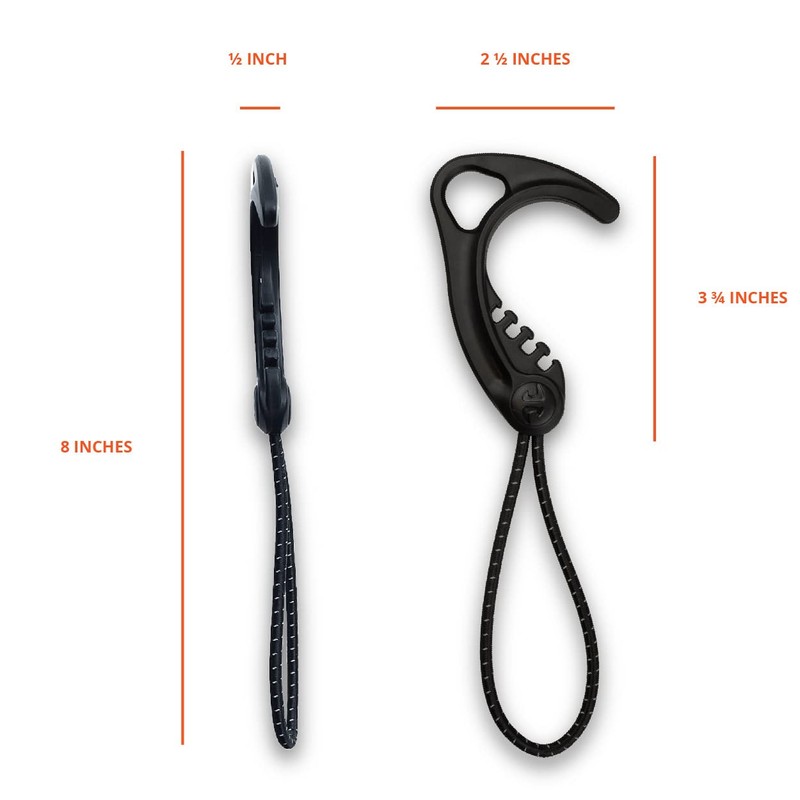 8TIMBER Gear Hook Black 5-Pack — Lightweight + Versatile S