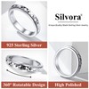 Silvora Women's Spinner Ring 925 Sterling Silver Rotating Finger Ring