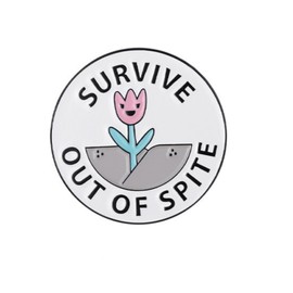 Enamel Pins Tulip Brooch Pin for Backpacks Hats Clothes Decorative, Tulip Flowers Survive Out Of Spite Enamel Pins Jewelry Gift