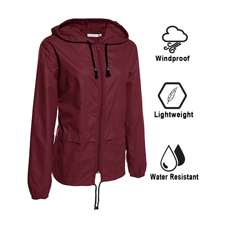 Avoogue Rain Jackets Women Lightweight Waterproof Windproof Raincoat Packable Outdoor