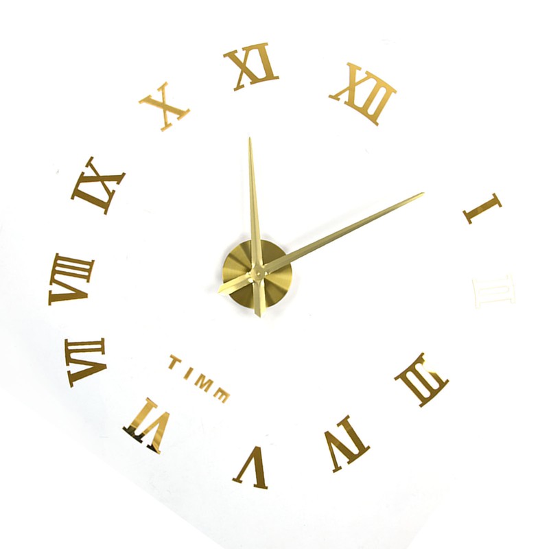 DIY Wall Clock Frameless Design Self Adhesive 3D Decorative Effect