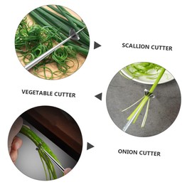 SHOWERORO 1pc Copper Needle Scallion Cutter Multifunctional Vegetable Slicer for Easy Cutting of Onions Scallions and More Practical Kitchen Gadget for Home Use Silver