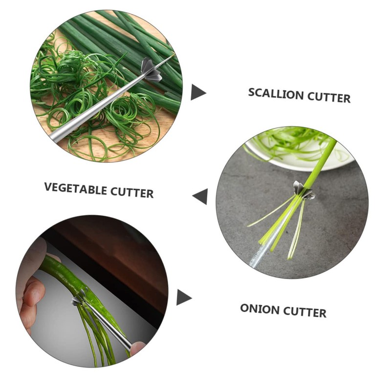 SHOWERORO 1pc Copper Needle Scallion Cutter Multifunctional Vegetable Slicer for