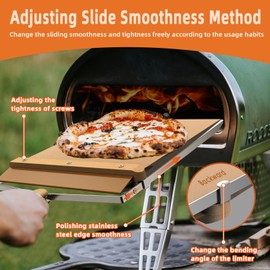 Non-stick Sliding Pizza Peel Great For Beginners,large Pizza Peel Metal Sliding Tray 22” X 13” Making 10-16 Inch,pizza Boards 5.5" Handle Detachable Transfers Pizza Pie,Free Pizza Cutter Wheel