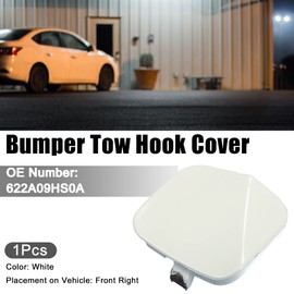 ACROPIX Car Front Right Bumper Towing Tow Eye Hook Cover Cap Fit for Nissan Altima - Pack of 1 White