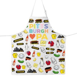 JNIAP Pittsburgh Kitchen Apron Pittsburgh Gifts Pittsburgh Pierogies Gifts Pittsburgh BBQ Apron Pittsburgh Cooking Apron (Pittsburgh ap)