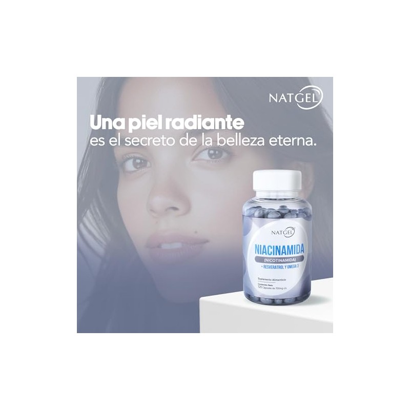 Niacinamida con Resveratrol y Omega 3 Softgels 700 mg