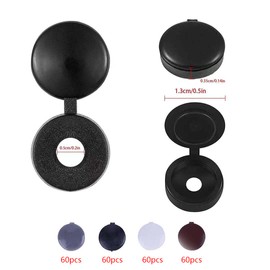 240Pcs Hinged Screw Cover Caps Plastic Screw Caps Fold Screw Snap Covers Screw Head Decorative Caps for M 4 -M 6 Screws (Black White Grey Brown)