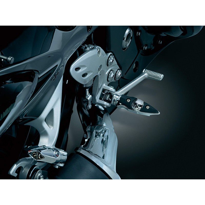 Kuryakyn 7520 Motorcycle Footpegs: Mini Dagger Zombie Skull Pegs without