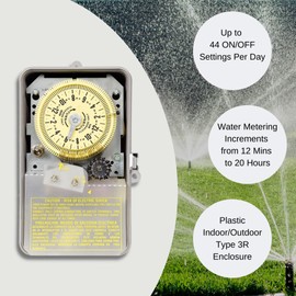 Intermatic R8806P101C Sprinkler Irrigation Timer - Customizable Water Conservation, Rain-Ready Design, Reliable & Versatile Outdoor Sprinkler - Irrigation Timer with 14-Day Skipper