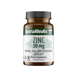 NutraMedix Zinc 50mg - Supplements for a Healthy Immune Defense, Skin Health & Antioxidant Support - Easy to Digest Zinc for Immune Health (60 Capsules)