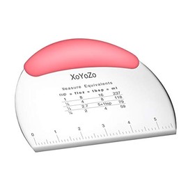 1 pcs Dough Pastry Scraper Chopper/Stainless Steel Dough Scraper Cutter with Ergonomic Rubber Non-Slip Grip/Dough Scraper Cutter/Pro Pastry Pizza Cutter Chopper (Pink)