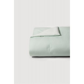 JAJU [JAJU] Crinkle Cotton Contrast Quilt Blanket Q Mint White
