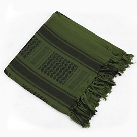 Chalier Shemagh Palestinian Scarf 100% Cotton Military Tactical Desert, Scarf Arabic Desert Scarves, Unisex, Neckerchief, Head Scarf Men and Women Multi-Way - Green