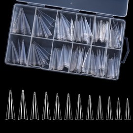 KADS 3XL Extra Long Nail Tips Fake Nails Tips Clear Nature for Acrylic Nails, Full Half Cover Flat Tapered Square Nail Tips (13)