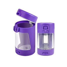 Jars Light-Up LED Transparent Glass Air Tight Storage Jars with Magnifying Viewing Jar Portable Mini Lightweight for Easy Storage and Carrying (Purple)