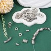 HOBBIESAY 10 Styles 100Pcs Silver Column Spacer Beads 8-24mm Tibetan