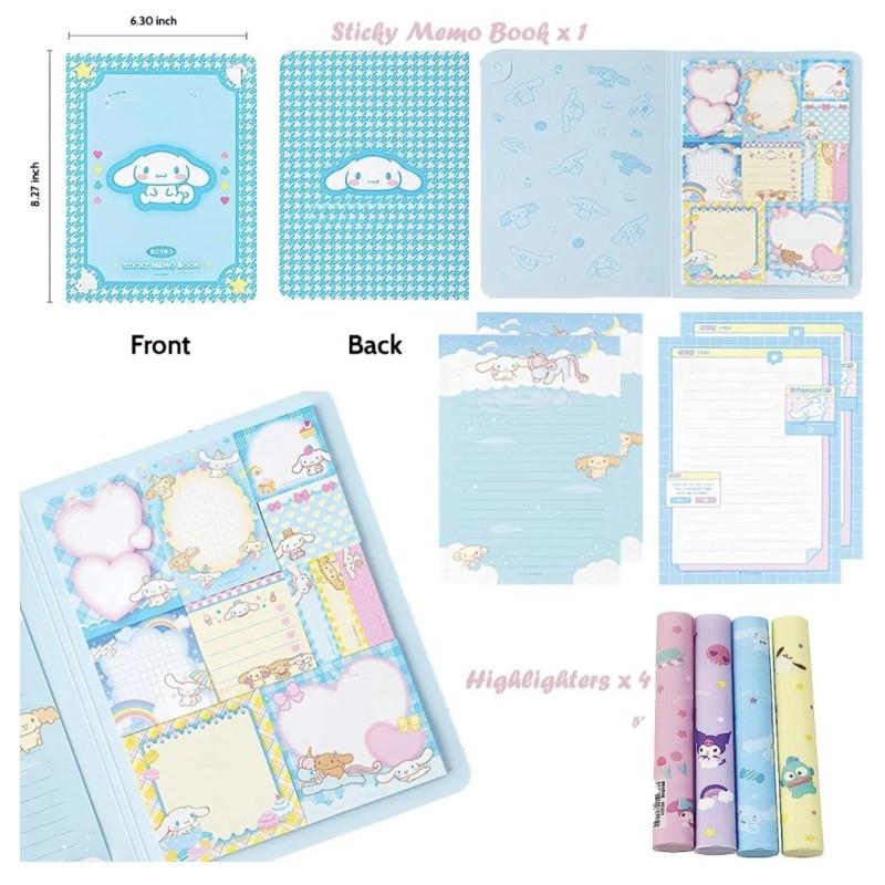 Sanrio 79 pcs Cinnamoroll Kawaii Stationery Set, Cute School Supplies,